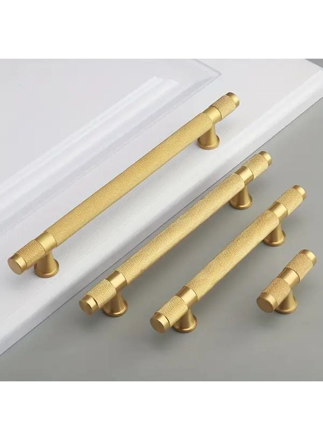 4pcs Modern Golden Knurled Solid Brass Cabinet Knobs Birdcage Style Drawer Pulls Hole Pitch 96mm - Image 1